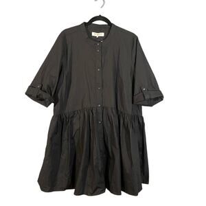 Only Carmakoma Black Carchicago Short Sleeve Shirt Dress Sz EU 46 US Sizing 12